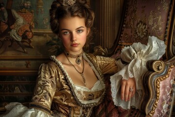 portrait of woman-aristocrat 18th century