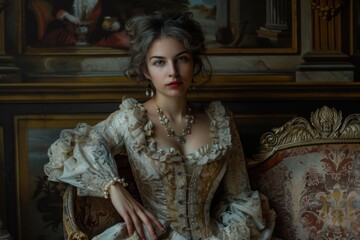 portrait of woman-aristocrat 18th century