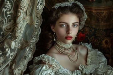 portrait of woman-aristocrat 18th century