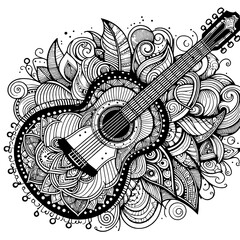 Obraz premium guitar from mandala v6