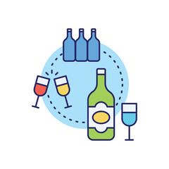 Wine Glasses concept vector icon