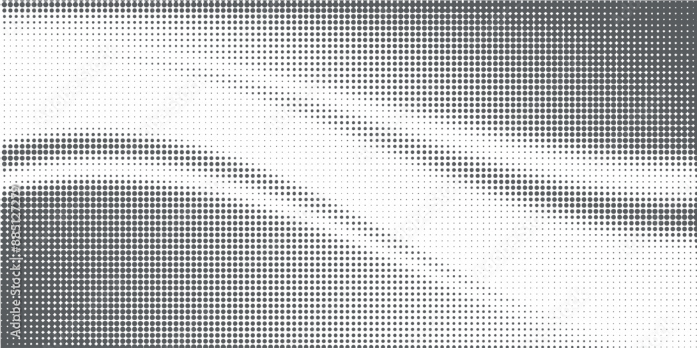 Poster abstract wave with moving dots. flow of particles. vector cyber technology illustration.