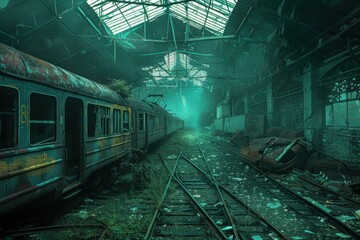 Naklejka premium abandoned apostapocalyptic ruins