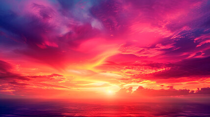 Fototapeta premium The ocean at sunset looks very colorful