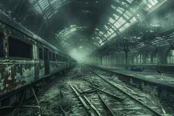 Naklejka premium abandoned apostapocalyptic ruins