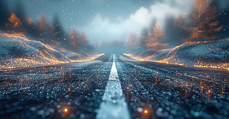 A background, road to future in a dream. Generative AI.