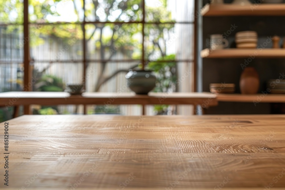 Sticker Wood counter japanese style furniture hardwood table.