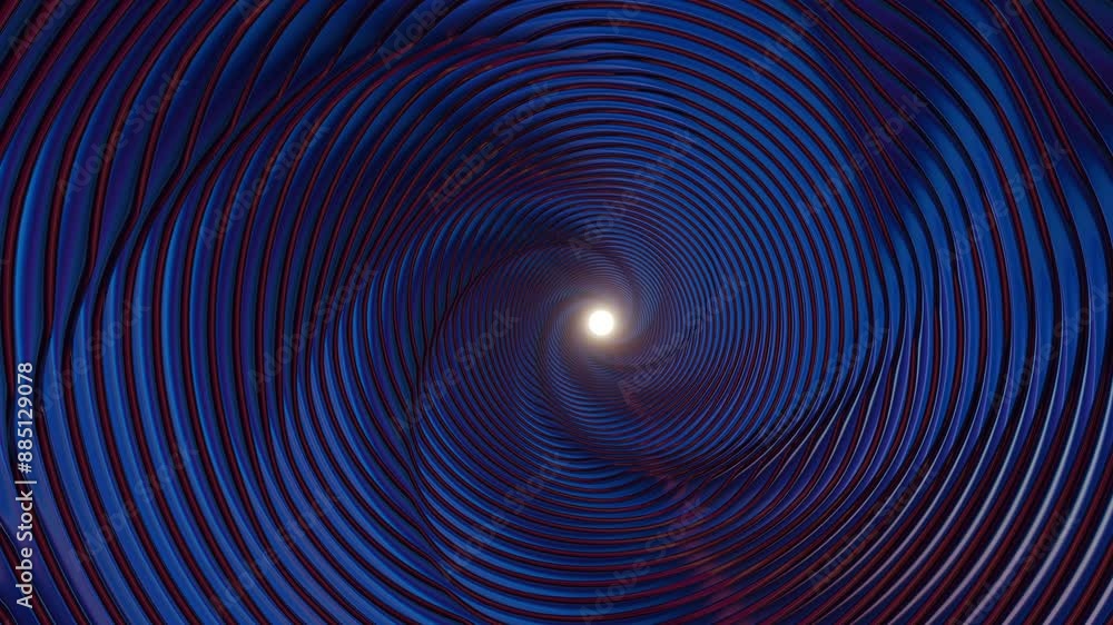 Poster abstract spiral tunnel with neon lights and dynamic curves