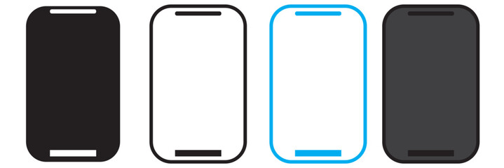 Printsmartphone mockup white screen. mobile phone vector Isolated on White Background. device UI UX mockup. phone different angles views