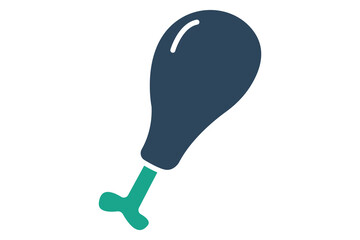 Chicken leg icon. icon related to protein source. solid icon style. nutrition elements vector illustration