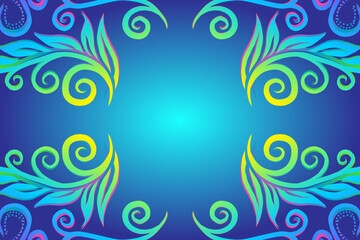 Beautiful colourful flowers and leaf line art pattern of indonesian culture traditional batik 