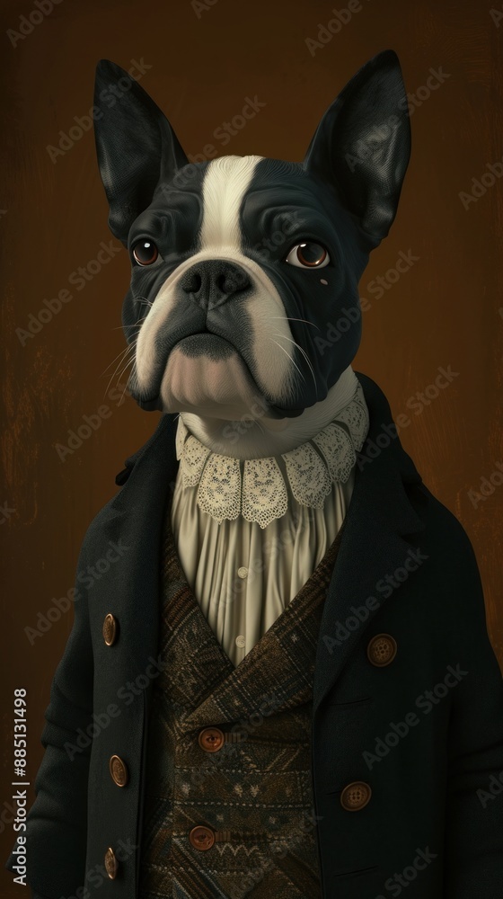 Canvas Prints portrait animal dog bulldog.