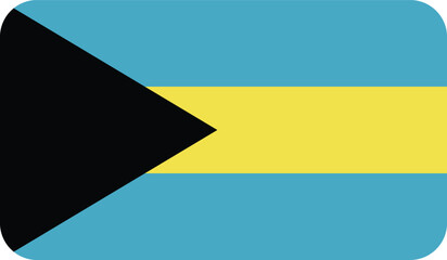 Flag of the Commonwealth of The Bahamas with rounded edges. National symbol of Bahamas. Vector image, flag icon.