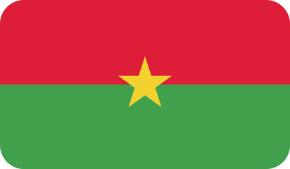 Flag of Burkina Faso with rounded edges. National symbol of Burkina Faso. Vector image, flag icon.