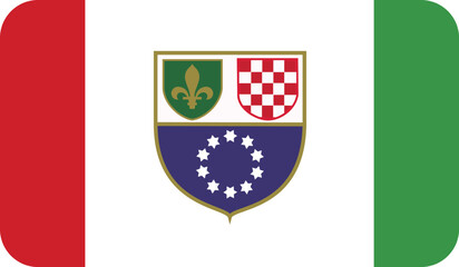 Flag of Federation of Bosnia and Herzegovina with rounded edges. Vector image, flag icon.