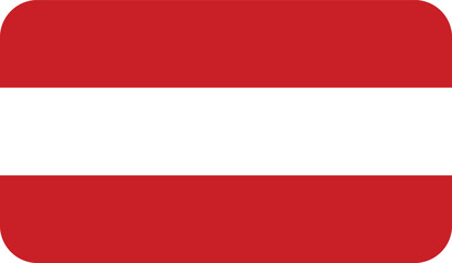 Flag of Austria with rounded edges. National symbol of Austria. Vector image, flag icon.