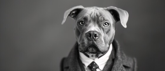 Dog In Suit and Tie, looking angry 
