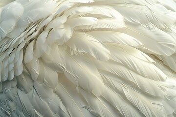 White Swan Feathers Background, Goose Plume Pattern, White Wings Feather Texture