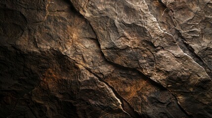 Cliff rock face texture surface dark background of great outdoors, nature exploration and travel. Brown earth tones granite stone slice natural background for copy space abstract textures by Vita
