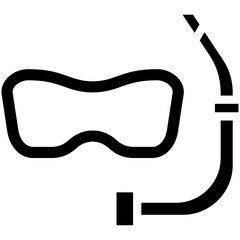 Mask and Snorkel vector icon illustration of Vacation and Tourism iconset.