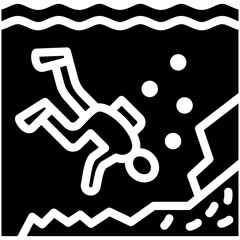 Deep Diving vector icon illustration of Vacation and Tourism iconset.