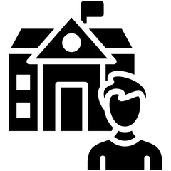 Scholar Male vector icon illustration of Literature iconset.