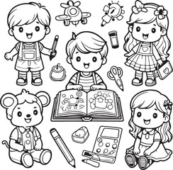 Children Book Cover Silhouette Vector illustration eps