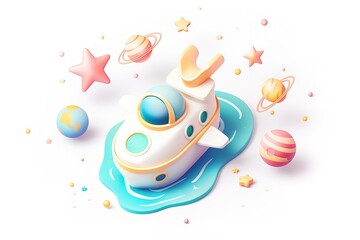 Fototapeta premium Space hand drawn color illustrations set. Doodle astronomical phenomena. Cartoon moon, comet, asteroid, lightning, explosion, planets. Cosmic collection. Astronomy for kid isolated vector 