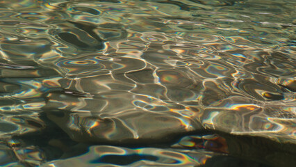 Blurry Background of the Water Surface on a Sunny Day.