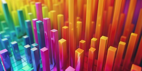 Obraz premium Colorful Bar charts. Finance, business, stock market, statistics. Generative Ai