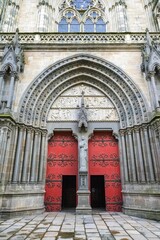 Vannes in Brittany, the cathedral, the main entry