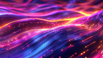 Dynamic lines and waves representing energy and data in the digital world.

