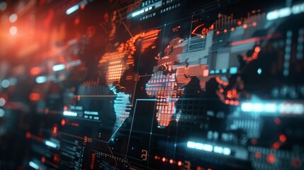 Fototapeta premium A futuristic digital background for world news and tech communication.