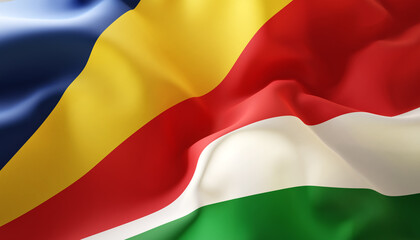 Flag of Seychelles. Close Up. 3d-rendering