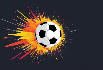 Naklejka premium Vibrant Soccer Ball Illustration: Celebrate the Passion of Football Fever 2025