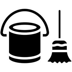 Mop Bucket vector icon illustration of Home Improvements iconset.