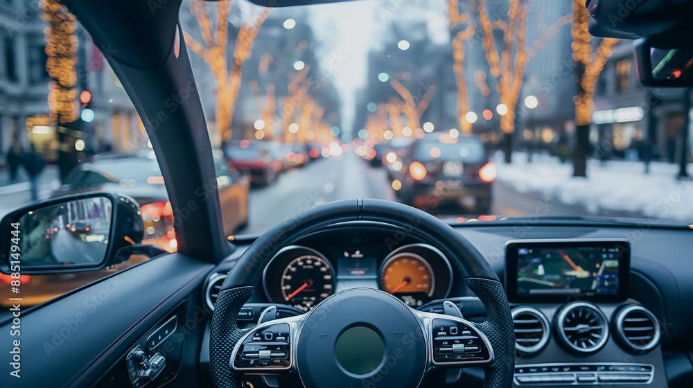 Poster iot-enabled car providing real-time traffic updates, vehicle diagnostics, and integration with smart