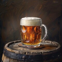 traditional beer in wooden background