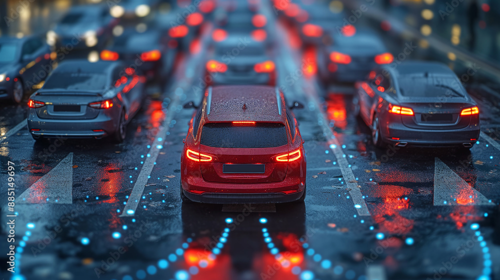 Poster a smart parking system in a busy urban area, using iot sensors to detect available parking spots and