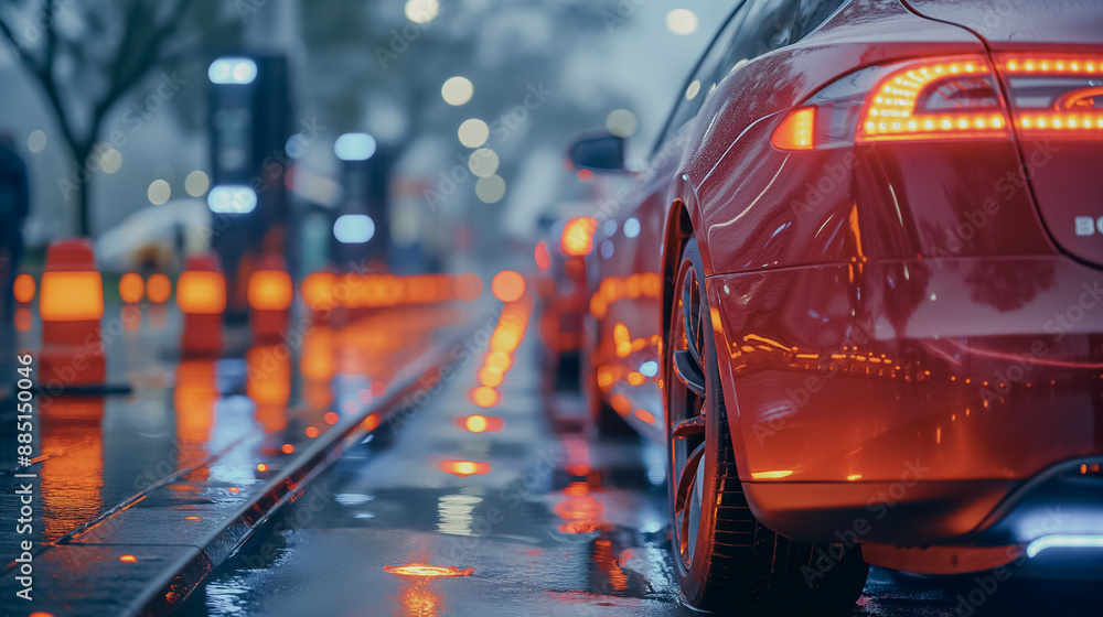 Poster a smart parking system in a busy urban area, using iot sensors to detect available parking spots and