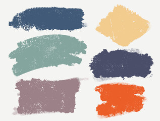 Glitch distorted grunge pastel color, old shap. Grunge textured. Glitch frame illustration. Vector blue noise grunge logo. Modern trendy defect error shapes. Set of distressed effect vector shapes.