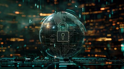 Global Cybersecurity, Digital Security, Data Protection, Worldwide Encryption, Network Safety.