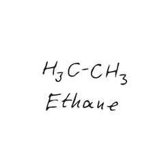 ethane molecule formula. Hand drawn imitation of ethane structural model
