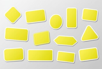 Trendy Neon Yellow Rectangle Sticker Label for Fashion and Lifestyle