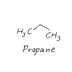 Propane molecule formula. Hand drawn imitation of propane structural model