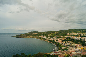 Castelsardo town in Sardinia island, Italy. Townscape in Province of Sassari, Gulf of Asinara.