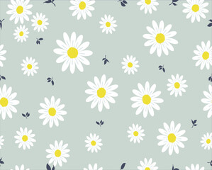 Obraz premium love yourself blue daisy butterfly positive quote hand drawn spring 