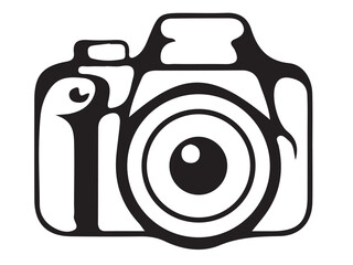 camera vector illustration. good for camera icon, photography, or videography industry. simple line art flat with grey color style Pro Vector