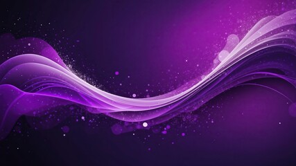 Purple Wave Background with Flowing Lines for Technology