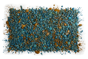 Earthy stones paint splash with natural organic shapes isolated on white